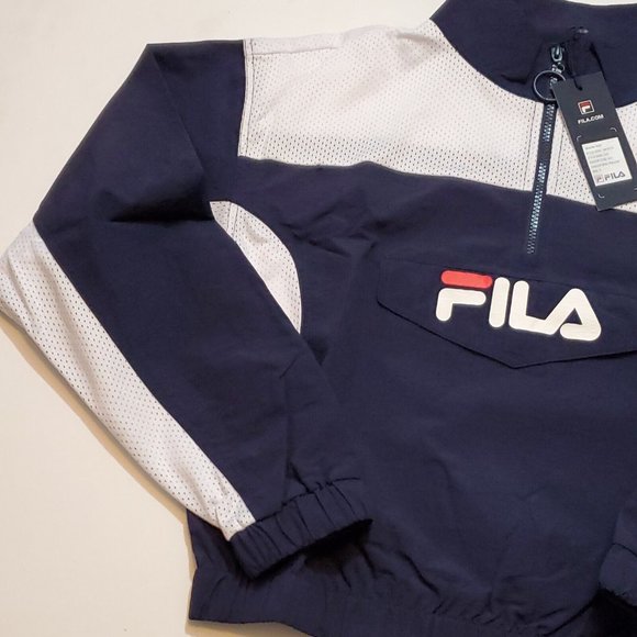 NWT Fila Gigi 1/4 Zip Track Jacket Blue White Women's Small Brand New With Tags - Picture 8 of 9